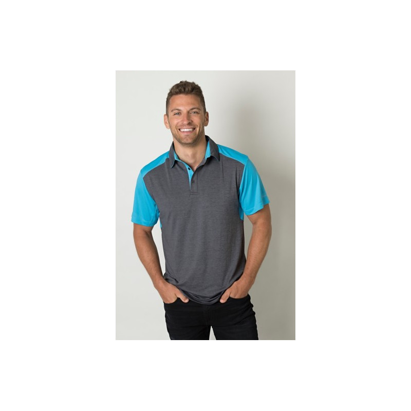 Mens Charcoal Heather soft touch polo - BKP401