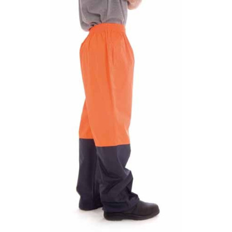 190D Polyester/PU HiVis Two Tone Light Weight Rain Pant - 3878