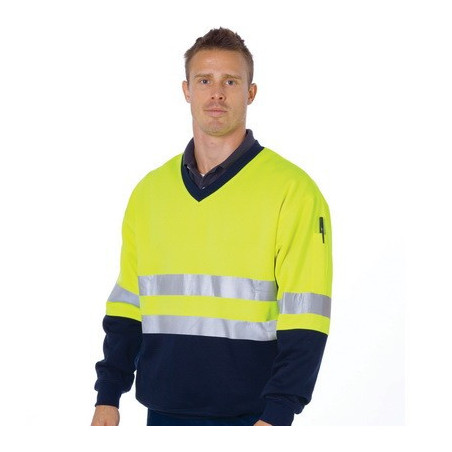 Hi Vis Two Tone Sweatshirt (Sloppy Joe) With Generic R/Tape V-Neck - 3921