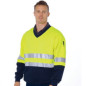 Hi Vis Two Tone Sweatshirt (Sloppy Joe) With Generic R/Tape V-Neck - 3921