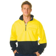 HiVis Two Tone 1/2 Zip Cotton Fleecy Wincheater - 3923