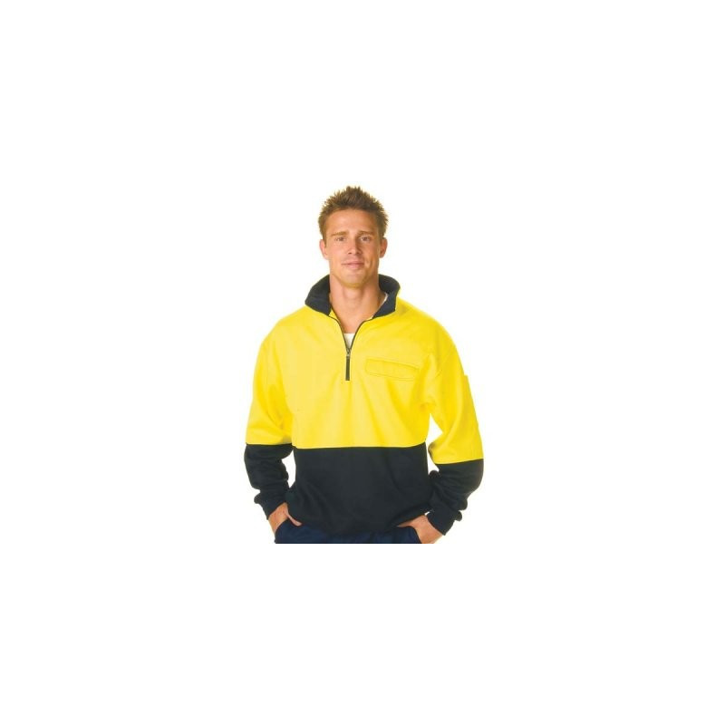 HiVis Two Tone 1/2 Zip Cotton Fleecy Wincheater - 3923