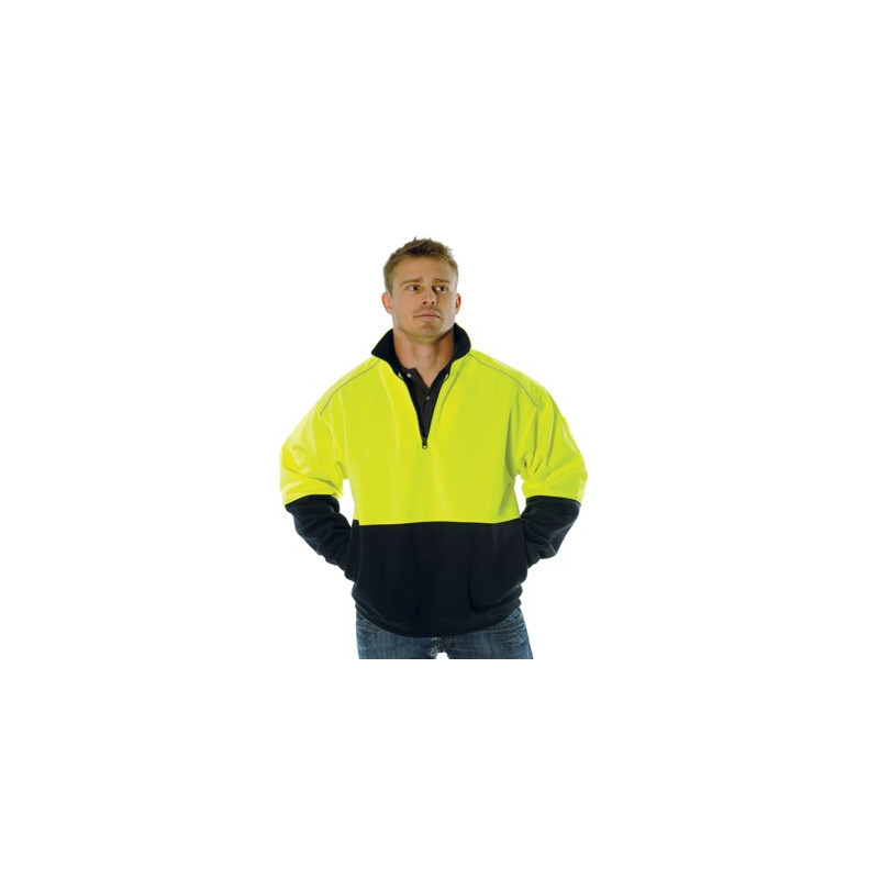 HiVis Two Tone 1/2 Zip Reflective Piping Sweat Shirt - 3928