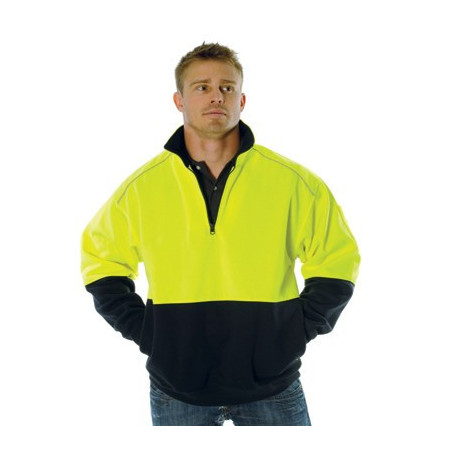 HiVis Two Tone 1/2 Zip Reflective Piping Sweat Shirt - 3928