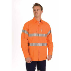 HiVis Cool-Breeze Cotton Shirt With 3M 8906 R/Tape L/S - 3987