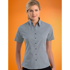 Womens Stretch Slim Fit S/S Micro Check - 535