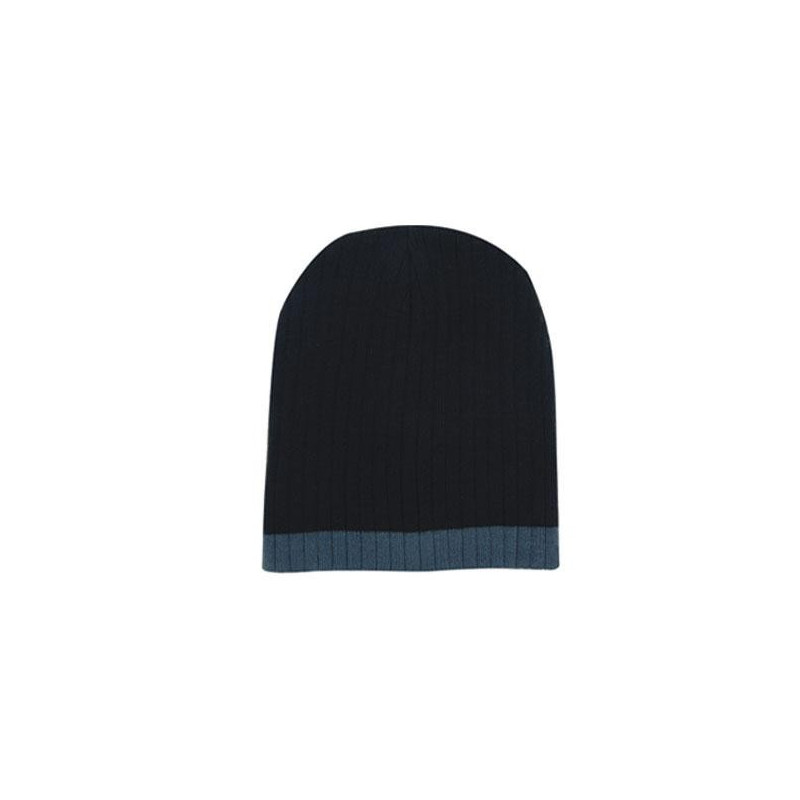 Two Tone Cable Knit Beanie - 4195