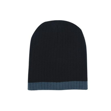 Two Tone Cable Knit Beanie - 4195