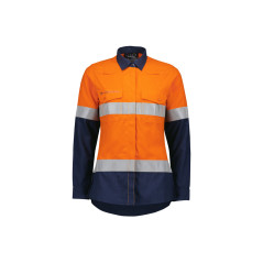 Women Orange Flame Lightweight Ripstop Taped Shirt - ZW170