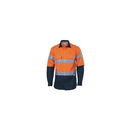 HiVis Cool-Breeze Cotton Shirt With 3M 8910 R/Tape L/S - 3886