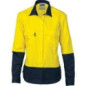 Ladies HiVis 2 Tone Cool-Breeze Cotton Shirt L/S - 3940