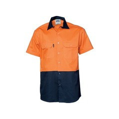 HiVis Two Tone Cotton Drill Vented Shirt S/S - 3980