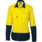 Ladies HiVis Two Tone Cotton Drill Shirt L/S - 3932